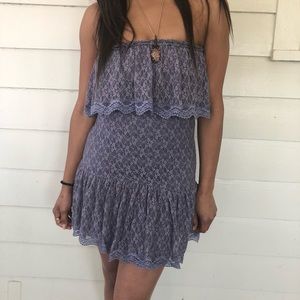 Strapless Fit and Flare Lace Dress Boho Festival